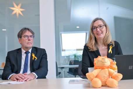 Gaston Ternes und Anne Goeres anlässlich der Pressekonferenz am Dienstag