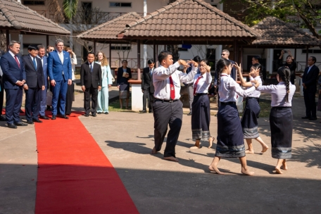 Mit einer Tanzeinlage wurde die Luxemburger Delegation begrüßt