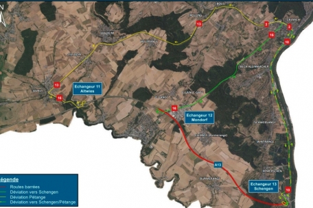 Umleitung wegen der Bauarbeiten im Tunnel Markusberg