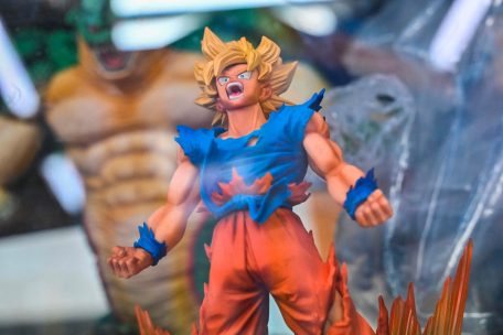 Son Goku in seiner inzwischen zahlreichen „Super-Sayajin-Formen“, mit denen er seine Kampfkraft steigern kann