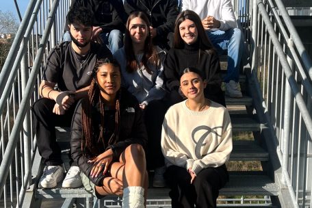 Hintere Reihe: (v.l.) Oscar Delfel, Olav Moreira, Hugo Pereira; Mitte: Bruno Henriques, Anisa Fetic, Tiffen Anselm; vordere Reihe: Aycia Do Rosario und Veronica Pereira