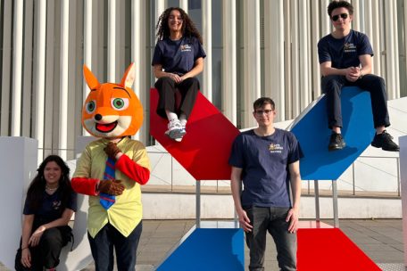 „Letz Guess“: Leslie Bodé, Fabien Friederici (der Fuchs), Elisabeth Flammang, Mathieu Dondelinger und Sébastien Fohr (v.l.). Auf dem Foto fehlt Sven Ludwig.