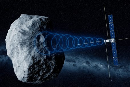 Mit seinem Radar scannt der Juventas CubeSat das Innere des Asteroiden Dimorphos
