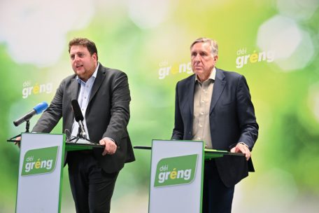 Meris Sehovic und François Bausch bei der Pressekonferenz zum Tram-Verlauf in der Oberstadt
