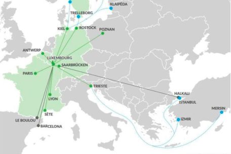 Intermodale Frachtverbindungen von und nach Bettemburg