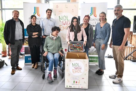 Mitarbeiter des Projekts (v.l.): Marc Bissen, Julie Garlinskas, Jeff Schmit, Diane Brasseur, Fabienne Cardoso, Susanne Huwer, Céline Ducourant und Patrick Falkenstein