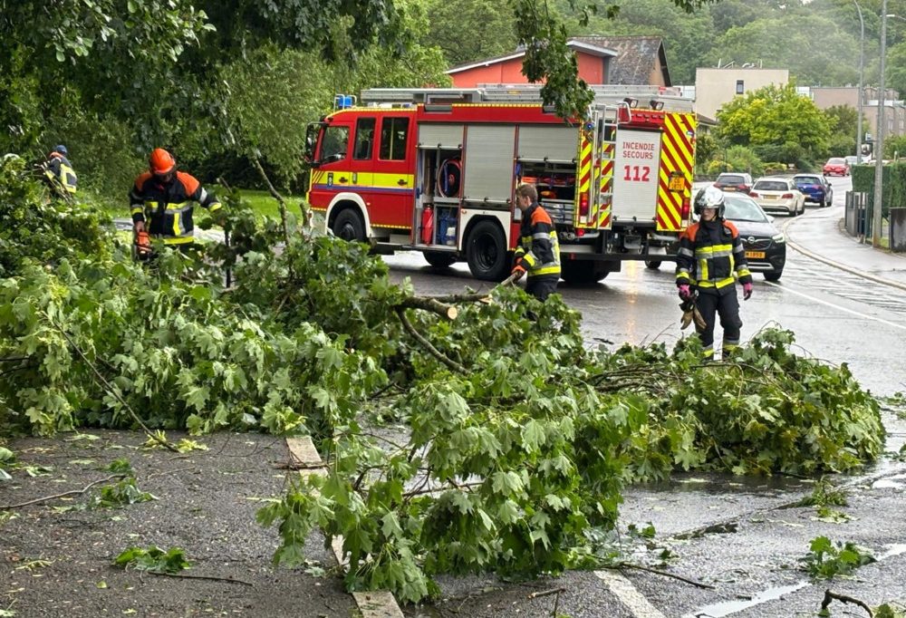 Altwies / Stürmischer Donnerstagabend – Feuerwehr räumt Straße frei