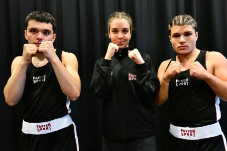 Die Kämpfer vom Boxclub Esch: Arden Smaigalic, Ines Amseln und Bryan Barbalinardo (v.l.n.r.)