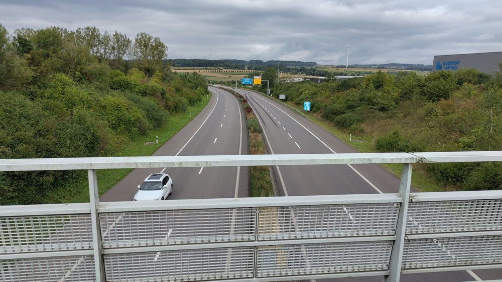 The A13 motorway is encountered several times during the tour