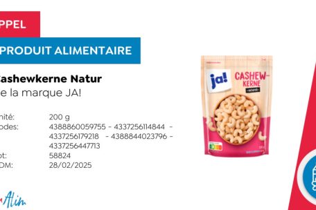 Luxemburg  / Wegen glasartiger Fremdkörper: Lebensmittelbehörde ruft Cashewkerne der Marke JA! zurück