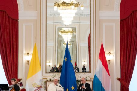 Papst Franziskus während seiner Rede im Cercle Cité