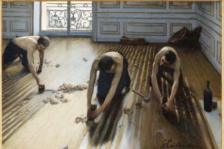 Une des œuvres plus connues de Caillebotte: „Les raboteurs de parquet“ (1875)