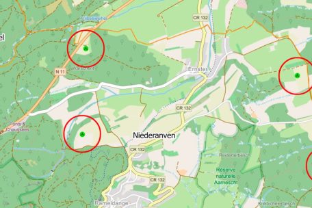 Die vier Standorte der geplanten Windkraftanlagen