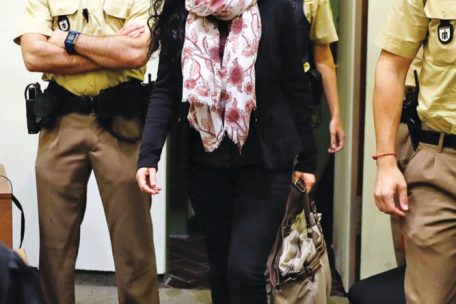 NSU-Terroristin Beate Zschäpe beim NSU-Prozess in München am 12. September 2017