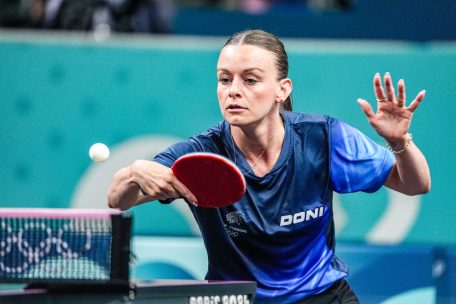 Tischtennis / Sarah De Nutte und Luka Mladenovic bei der EM in Linz