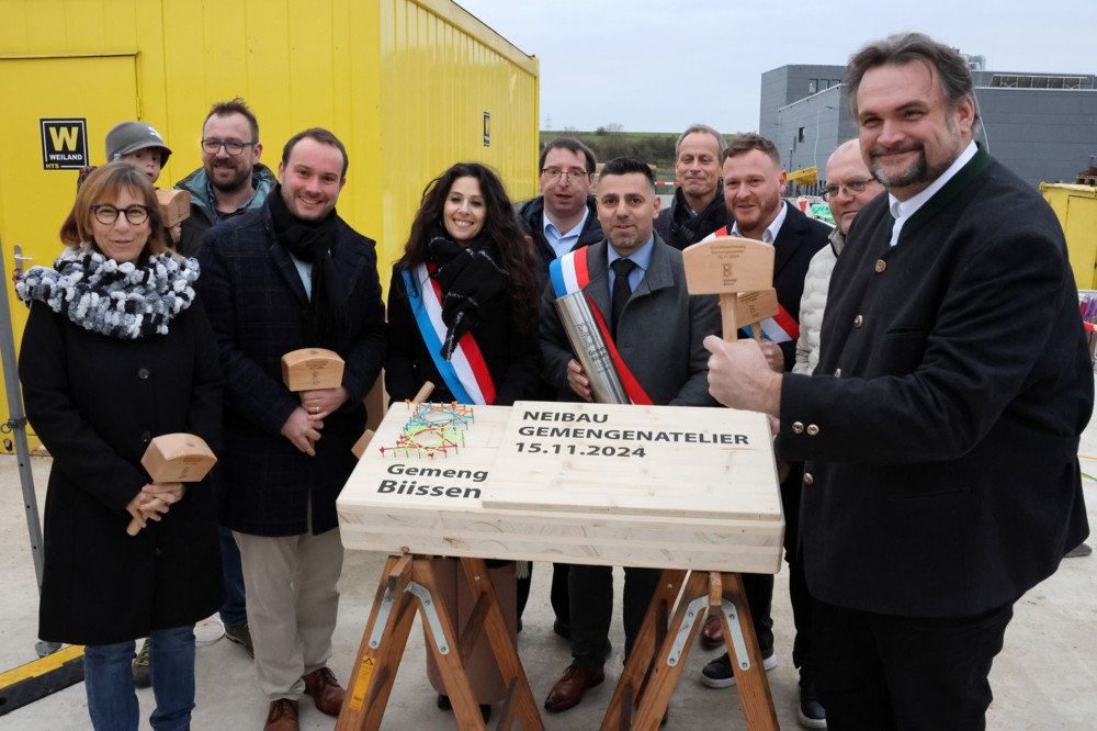 Bissen / Grundsteinlegung für die neuen Gemeindeateliers in der Gewerbezone „Kleng Bousbierg“