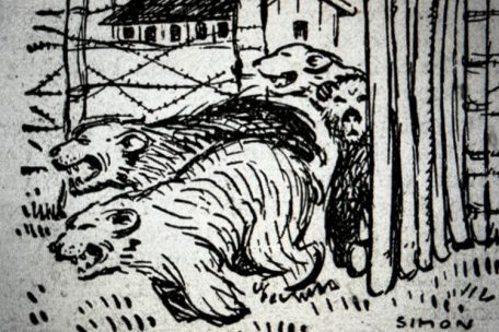 La peur du „collabo italien“ est thématisée dans ce dessin de Simon publié dans l'Escher Tageblatt du 17 mars 1945