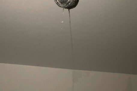 Wasser tropft aus einer Deckenlampe
