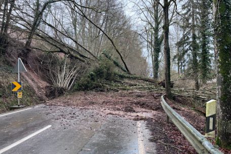 CR123 / Landstraße zwischen Cruchten und Essingen bleibt nach Erdrutsch bis Mittwoch gesperrt