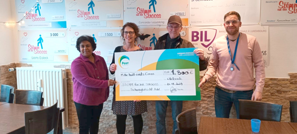 Luxemburg / Schungkëscht spendet 1.800 Euro an die Stëmm vun der Strooss
