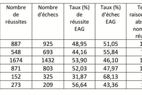 Die Ergebnisse des allgemeinen Eignungstests in den verschiedenen Besoldungsgruppen im Jahr 2024