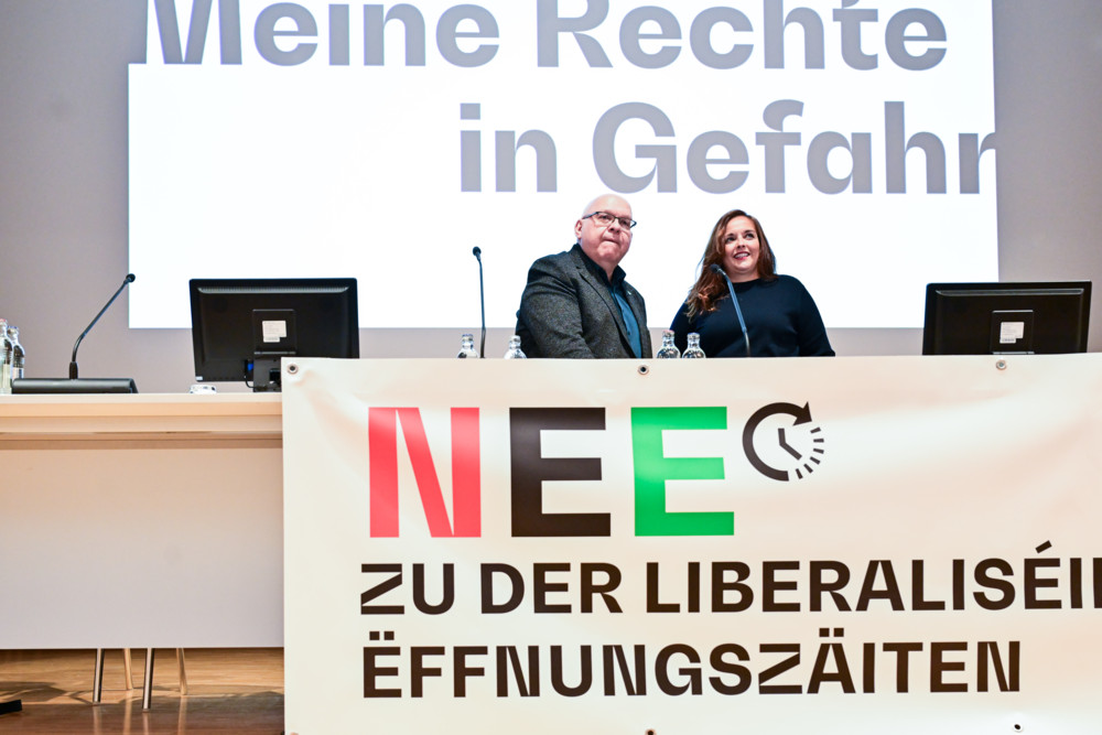 Einzelhandel / Gewerkschaften gehen in die Offensive: „Patten ewech vun eisen Aarbechtszäiten“