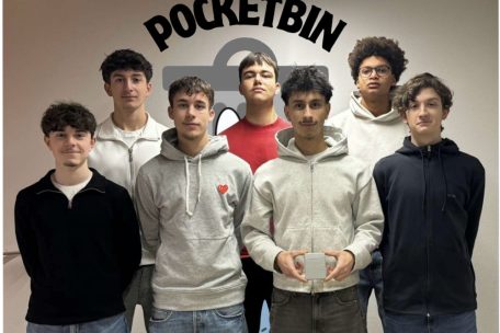 „Pocketbin“ (v.l.): Morgan Carulli, Lenny Hendriks, Yassin Biver (hintere Reihe), Lilian Lecuelle, Stéphane Koch, Flavio Tria, Mick De Greef (vorne)