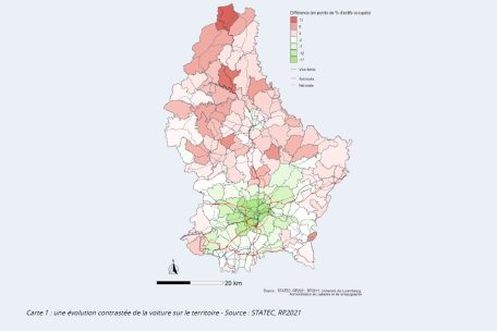 Die Grafik zeigt eine kontrastreiche Entwicklung des Autos in der Region
