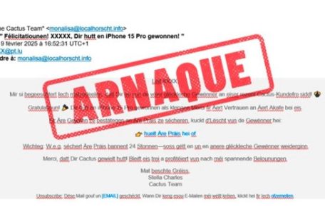 Luxemburg / Cactus warnt vor Phishing-Mails mit iPhone-Gewinn
