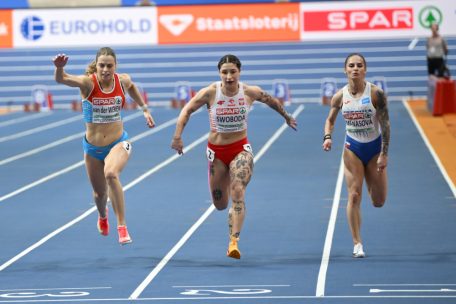 Patrizia Van der Weken konnte im Finale auf den letzten Metern an Ewa Swoboda vorbeiziehen