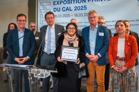 Von links nach rechts: Carl Adalsteinsson, Maurice Bauer, Francesca Amodeo,&nbsp;Marc Hostert und Laura Crapanzano bei der Preisverleihung