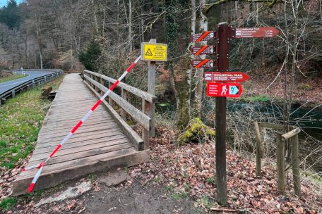 Müllerthal / Morsch und verwittert: Beliebter Holzsteg zur Kalktuffquelle gesperrt – neue Konstruktion bereits in Planung