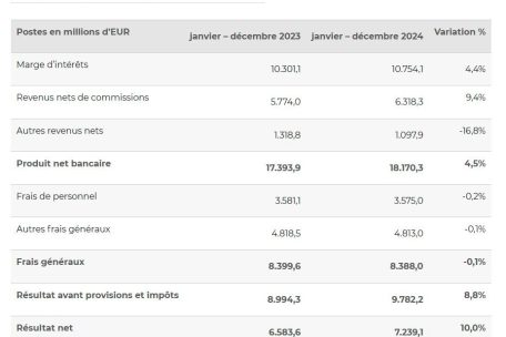 Die zusammengerechnete Gewinn- und Verlustrechnung der 115 Luxemburger Banken 