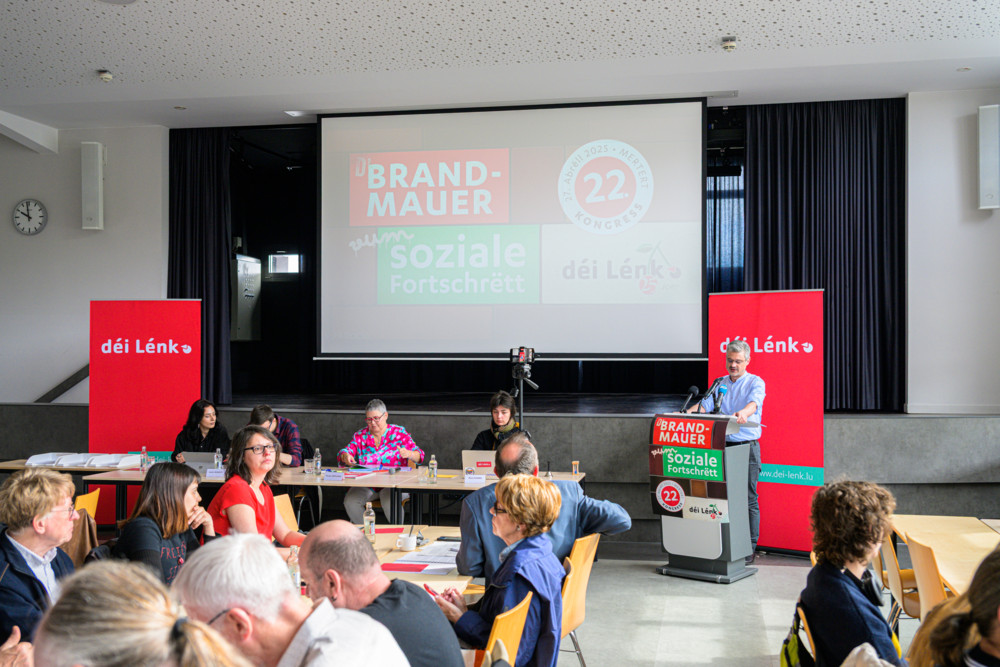 Kongress / „Mir sollten net erëm Jalta spillen“: „déi Lénk“ beziehen Stellung zu Ukraine, Palästina und Verteidigungspolitik