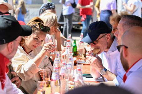 Der etwas andere „Sozialdësch“ am 1. Mai im Neimënster mit OGBL-Präsidentin Nora Back, CSV-Premierminister Luc Frieden und CSV-Arbeitsminister Georges Mischo