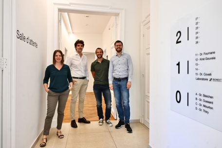 Das Ärzteteam – vier Freunde: Emmanuelle Mourton, Guillaume Steichen, Didier Oussard, Cédric Thiry (v.l.n.r)