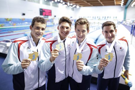 Bei seinen letzten JPEE in San Marino gewann Laurent Carnol (3.v.l.) noch gemeinsam mit Julien Henx Gold