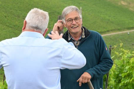 Winzer Laurent Kox (r.) sieht noch einige Hürden beim Thema Önotourismus. Genau deshalb brauche es eine neue Strategie, sagt Gilles Estgen.