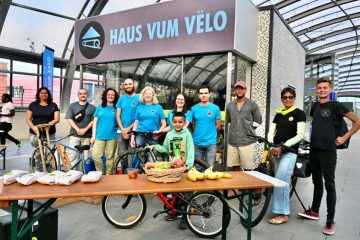 Belval / Radfahrer feiern den World Bicycle Day auf dem „Vëlodukt“