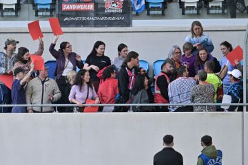 Protest im Stade de Luxembourg / Sicherheitsbeamte entfernen FLF-kritische Plakate mit Gewalt und verletzen Demonstrantin