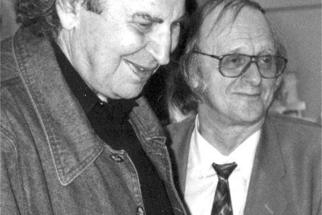 Mikis Theodorakis (l.) und Guy Wagner (r.) in Passau, 1999