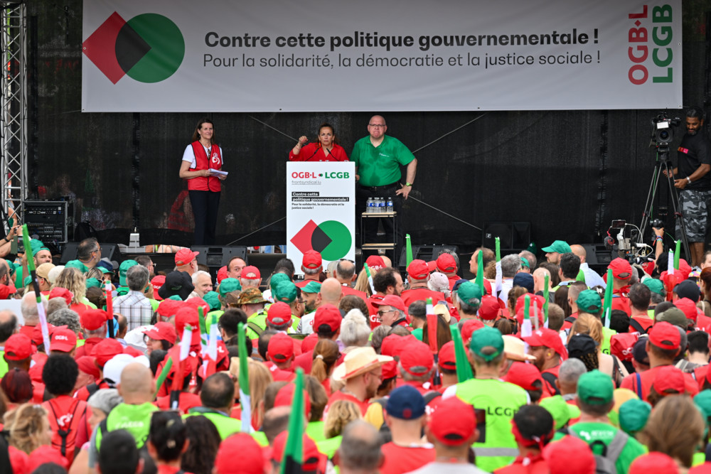 Nationale Demo / Der 9. Juli naht: OGBL und LCGB demonstrieren Stärke und Einheit gegenüber Regierung Frieden