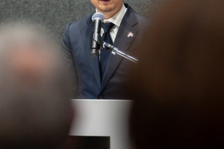 Takeshi Hakamada, Gründer und CEO von ispace, unterstrich vor der luxemburgischen Delegation die Wichtigkeit der Partnerschaft beider Länder