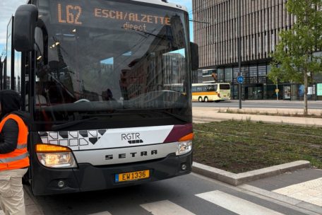 Nach der Ankunft in Luxemburg-Stadt ist der Bus wieder bereit für die Rückfahrt nach Esch