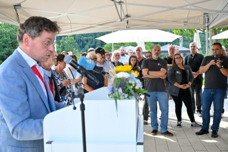 Bürgermeister François Weyrich unterstreicht die Wichtigkeit der „Veiner Schwämm“ – an ihr hängen für viele Menschen Kindheitserinnerungen 