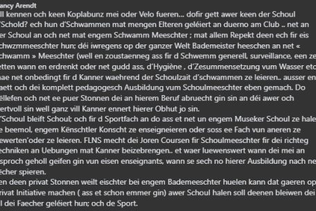 Einer von mehreren Kommentaren von Nancy Arendt auf Facebook unter dem Tageblatt-Artikel
