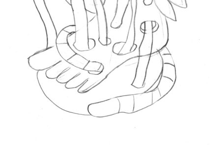 Die Zeichnung zur Gewinnerskulptur von Martine Feipel & Jean Bechameil