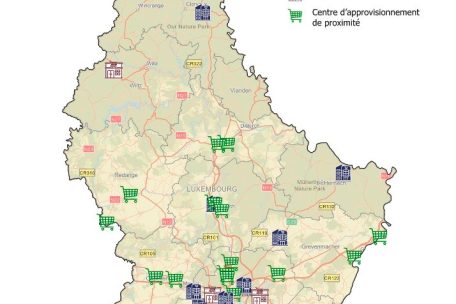 Standorte aller Einkaufszentren, Retail Parks und Nahversorgungszentren in Luxemburg