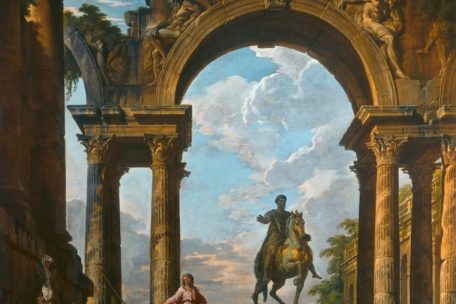 Giovanni Paolo Pannini (1691-1765): Capriccio mit Statue von Marc Aurel