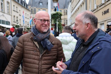 Zuschauer Gaston (l.) und Tageblatt-Journalist Stefan Kunzmann